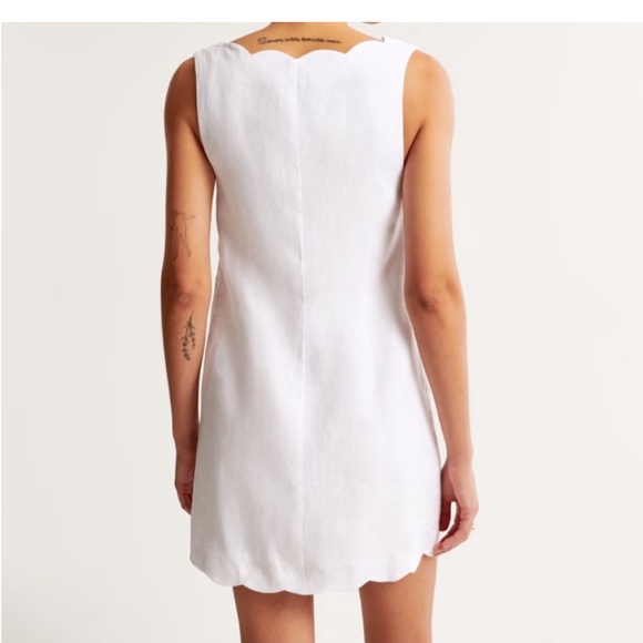 ABERCROMBIE premium linen scalloped mini dress (worn once) - Picture 2 of 6